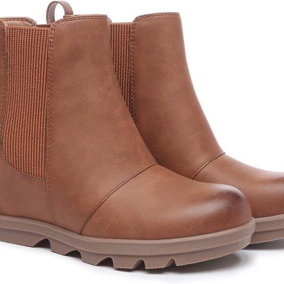 Women's Brown Wedge Booties 5.5 - Picture 1 of 6